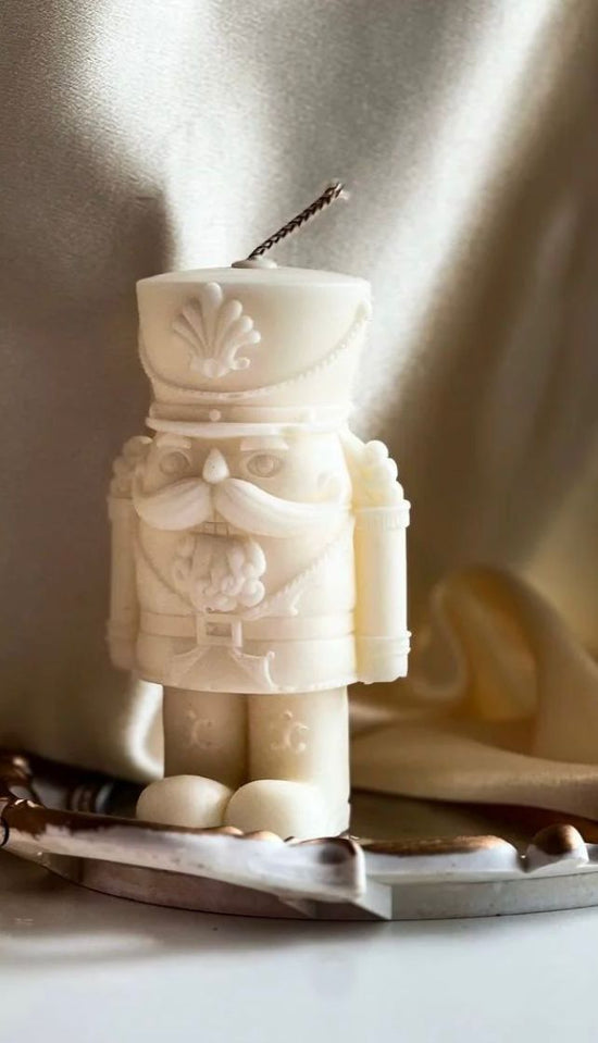 Festive Nutcracker Candle for Christmas Decor