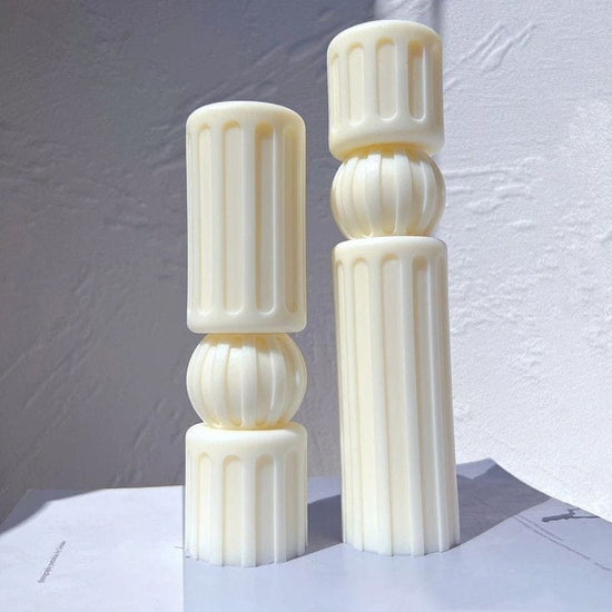 Set Twist Ribbed Pillar Candle